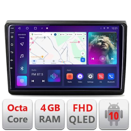 Navigáció Fiat BRAVO 2007-2014 B-BRAVO Android QLED képernyő octa core 4+64 Carplay android auto KIT-BRAVO+EDT-E309V3
