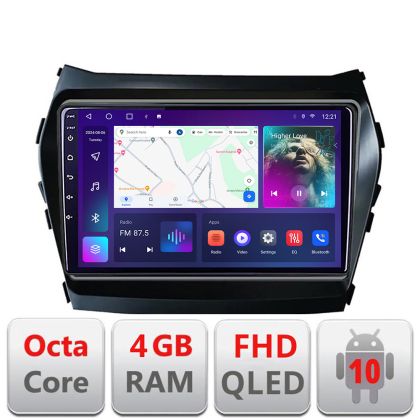 Navigáció Hyundai Santa Fe IX45 2012-2017 B-209 Android QLED képernyő octa core 4+64 Carplay android auto KIT-209+EDT-E309V3
