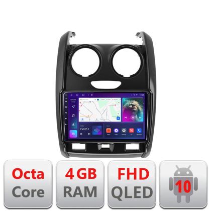 Navigáció Dacia Duster 2012-2019 B-157 Android QLED képernyő octa core 4+64 Carplay android auto KIT-157+EDT-E309V3