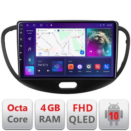 Navigatie Hyundai I10 2007-2013 Android radio gps internet quad core 4+64 carplay android auto KIT-i10-2007+EDT-E309v3