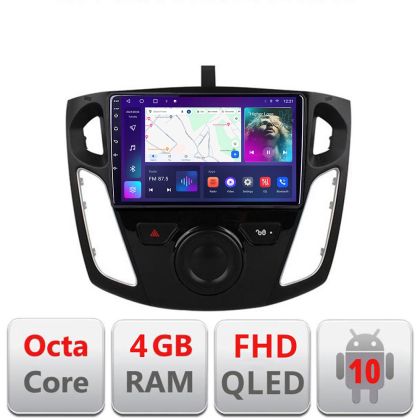Navigáció Ford Focus 3 B-150 Android Kijelző QLED Octa Core 4+64 CarPlay Android Auto KIT-150+EDT-E309V3