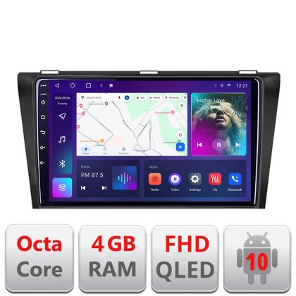 Navigáció Mazda 3 2004-2009 B-161 Android QLED képernyő octa core 4+64 Carplay android auto KIT-161+EDT-E309V3