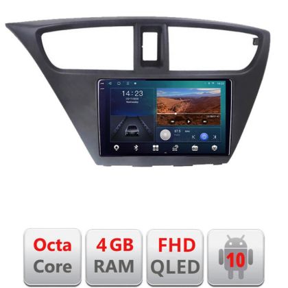 Navigáció Honda Civic 2012-2016 B-CIVIC Android QLED képernyő octa core 4+64 Carplay android auto KIT-civic+EDT-E309V3+ctsho006.2+ctmultilead.2+cab-