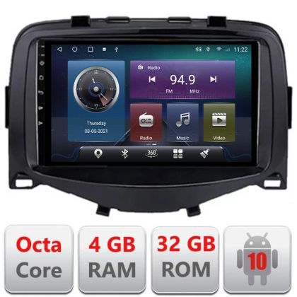 Navigáció Toyota Aygo Peugeot 108 Citroen C1 2016 - 2020 Képernyő 7" 4+32GB 8Core Android rádió GPS Internet wifi 4G Carplay EDT-E407 v1