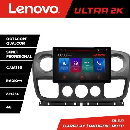 Navigáció Opel Movano, Renault Master 2010-2021 képernyő 13" 2K 8+128 Android Waze USB Navigáció 4G 360 Toslink Yo v1