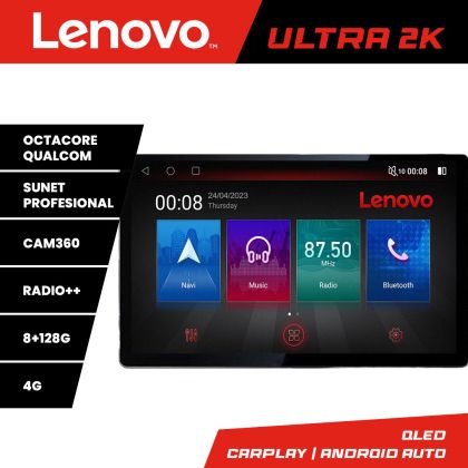 Navigáció Citroen Berlingo 2019-2021 N-berlingo18 képernyő 13" 2K 8+128 Android Waze USB Navigáció 4G 360 Toslink Yout v2