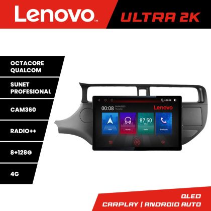 Navigáció Kia Rio 2011-2013 N-204 képernyő 13" 2K 8+128 Android Waze USB navigáció 4G 360 Toslink Youtube Rádió KI v1