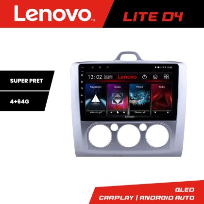 Navigáció Ford Focus 2 Manuális Lenovo Kit-140-manuális 4+64 GB Android Waze USB Internet Navigáció Youtube Rádió