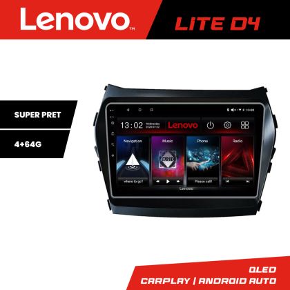 Navigáció Hyundai Santa Fe IX45 2012-2017 Lenovo Kit-209 4+64 GB Android Waze USB Internet Navigáció Youtube Rádió