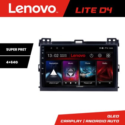 Navigáció Toyota Prado 2007- Lenovo Kit-456 4+64 GB Android Waze USB Internet Navigáció Youtube Rádió