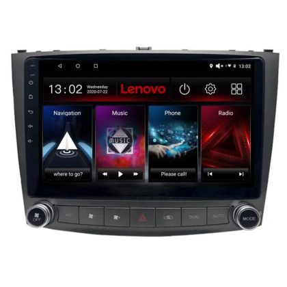 Navigáció Lexus IS 2005-2011 Lenovo Kit- IS 4+64 GB Android Waze USB Internet Navigáció Youtube Rádió