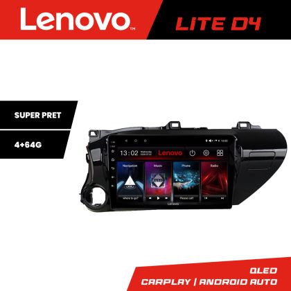 Navigáció Toyota Hilux 2016- Lenovo Kit-TY59 4+64 GB Android Waze USB Internet Navigáció Youtube Rádió
