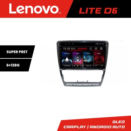 Navigáció Skoda Octavia 2 2005-2013 Lenovo Kit-005 8 magos 6+128 GB Android Waze USB Internet Navigáció Youtube Rádió