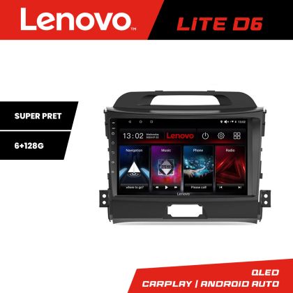 Navigáció Kia Sportage 2010- Lenovo Kit-325 8 magos 6+128 GB Android Waze USB Internet Navigáció Youtube Rádió