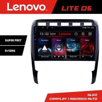 Navigáció Porsche Cayenne 2002-2011 Lenovo Kit-443 8 magos 6+128 GB Android Waze USB Internet Navigáció Youtube Rádió