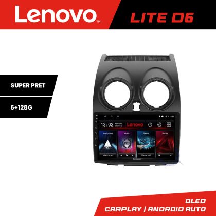 Navigáció Nissan Qashqai Lenovo Kit-499 8 magos 6+128 GB Android Waze USB Internet Navigáció Youtube Rádió