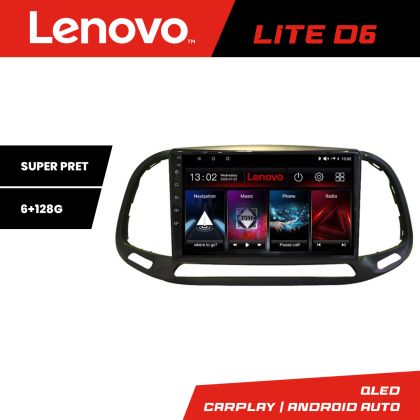 Navigáció Fiat Doblo 2015-2018 Lenovo Kit-DOBLO15 8 magos 6+128 GB Android Waze USB Internet Navigáció Youtube Rádió