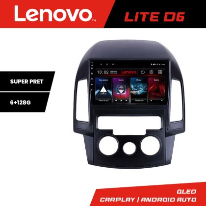 Navigáció Hyundai I30 2009-2012 manuális klíma Lenovo Kit-I30AC 8 magos 6+128 GB Android Waze USB Internet Navigáció Youtube Rádió