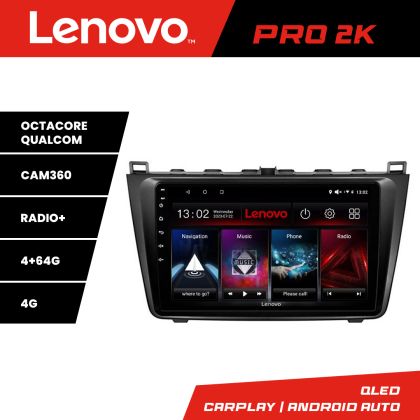 Navigáció Mazda 6 Lenovo Kit-012 8 magos QLED 2K 4+64 360 Android Waze USB Internet Navigáció Youtube Rádió