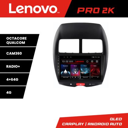 Navigáció Mistubishi ASX Lenovo Kit-026 8 magos QLED 2K 4+64 360 Android Waze USB Internet Navigáció Youtube Rádió