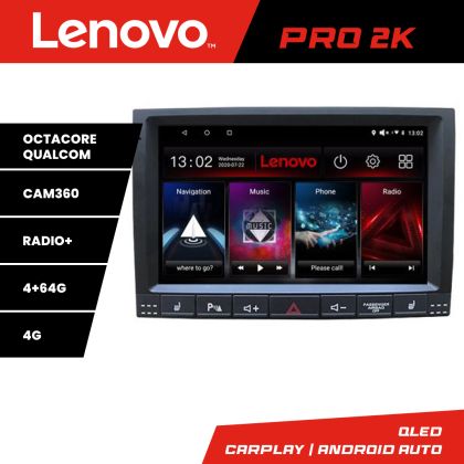 Navigáció VW Touareg 2004-2010 8 magos QLED 2K 4+64 360 Android Waze USB Internet Navigáció Youtube Rádió Lenovo