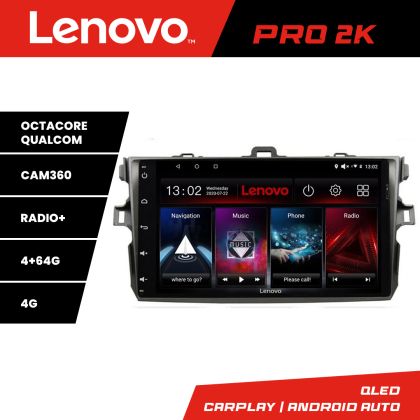 Navigáció Toyota Corolla Lenovo Kit-063 8 magos QLED 2K 4+64 360 Android Waze USB Internet Navigáció Youtube Rádió