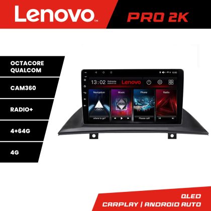 Navigáció BMW X3 2004-2012 Lenovo Kit-083 8 magos QLED 2K 4+64 360 Android Waze USB Internet Navigáció Youtube Rádió