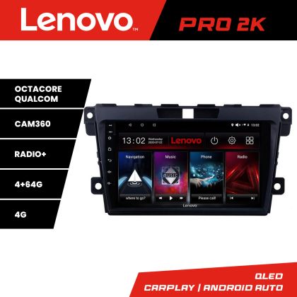 Navigáció Mazda CX-7 2009 Lenovo Kit-097 8 magos QLED 2K 4+64 360 Android Waze USB Internet Navigáció Youtube Rádió