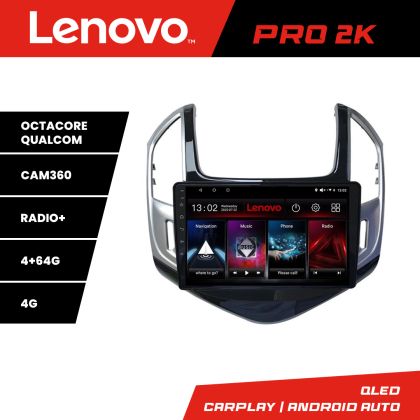 Navigáció Chevrolet Cruze 2013 - Lenovo Kit-1267 8 magos QLED 2K 4+64 360 Android Waze USB Internet Navigáció Youtube Rádió