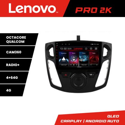 Navigáció Ford Focus 3 Lenovo Kit-150 8 magos QLED 2K 4+64 360 Android Waze USB Internet Navigáció Youtube Rádió