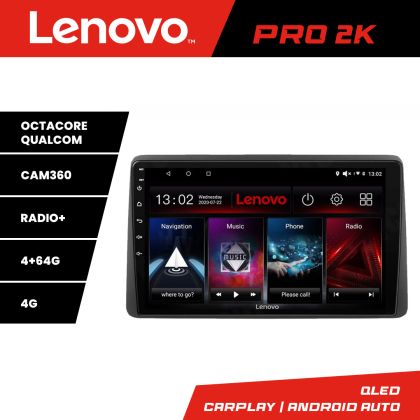 Navigáció Dacia Duster 2019 után Lenovo Kit-199 8 magos QLED 2K 4+64 360 Android Waze USB Internet Navigáció Youtube Rádió