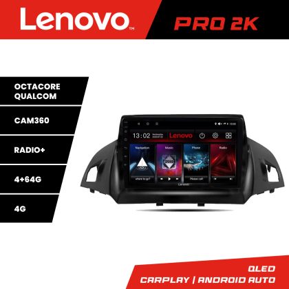 Navigáció Ford Kuga 2013-2017 Lenovo Kit-362 8 magos QLED 2K 4+64 360 Android Waze USB Internet Navigáció Youtube Rádió