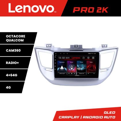 Navigáció Hyundai Tucson Lenovo Kit-546 8 magos QLED 2K 4+64 360 Android Waze USB Internet Navigáció Youtube Rádió