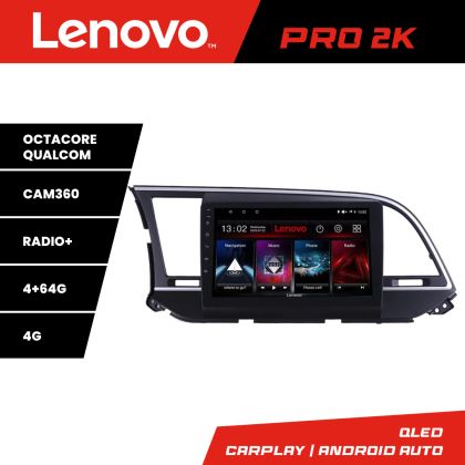 Navigáció Hyundai Elantra 2015-2018 Lenovo Kit-581 8 magos QLED 2K 4+64 360 Android Waze USB Internet Navigáció Youtube Rádió