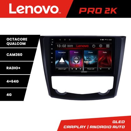 Navigáció Renault Kadjar Lenovo Kit-9030 8 magos QLED 2K 4+64 360 Android Waze USB Internet Navigáció Youtube Rádió