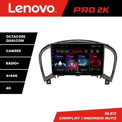 Navigáció Nissan Juke 2010-2015 Lenovo Kit-JUKE 8 magos QLED 2K 4+64 360 Android Waze USB Internet Navigáció Youtube Rádió