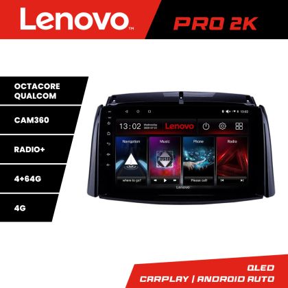 Navigáció Renault Koleos 2009-2016 Lenovo Kit-KOLEOS 8 magos QLED 2K 4+64 360 Android Waze USB Internet Navigáció Youtube Rádió