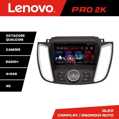 Navigáció Ford Kuga 2015-2020 SYNC2 és SYNC3 8 magos QLED 2K 4+64 360 Android Waze USB Internet Navigáció Youtube Rádió Lenovo