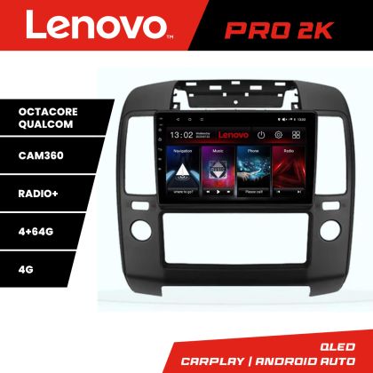 Navigáció Nissan Navara Pathfinder 2005-2010 Lenovo Kit-NAV5 8 magos QLED 2K 4+64 360 Android Waze USB Internet Navigáció Youtube Rádió