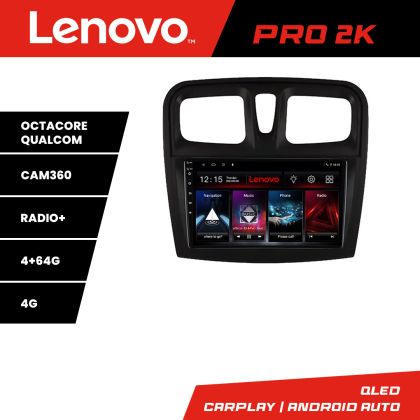Navigáció Dacia Sandero 2012-2020 var B Android rádió gps internet 8 magos QLED 2K 4+64 360 Lenovo