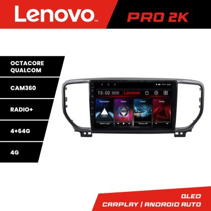 Navigáció Kia Sportage facelift 2019 - Lenovo Kit-sportage-19 8 magos QLED 2K 4+64 360 Android Waze USB Internet Navigáció Youtube Rádió