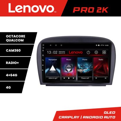 Navigáció Mercedes SL W230 2004-2011 Lenovo Kit-W230 8 magos QLED 2K 4+64 360 Android Waze USB Internet Navigáció Youtube Rádió