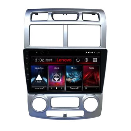 Navigáció Kia Sportage 2005-2007 Lenovo Kit-0023 8 magos QLED 2K 8+256 360 Android Waze USB Internet Navigáció Youtube Rádió