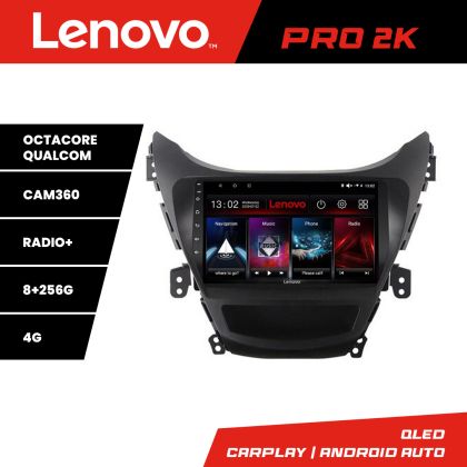 Navigáció Hyundai Elantra 2011-2013 Lenovo Kit-092 8 magos QLED 2K 8+256 360 Android Waze USB Internet Navigáció Youtube Rádió