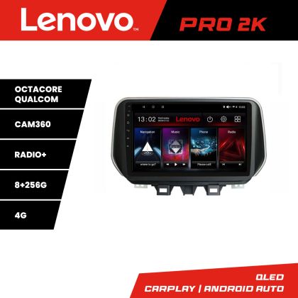 Navigáció Hyundai Tucson 2019 Lenovo Kit-1135 8 magos QLED 2K 8+256 360 Android Waze USB internet navigáció Youtube rádió