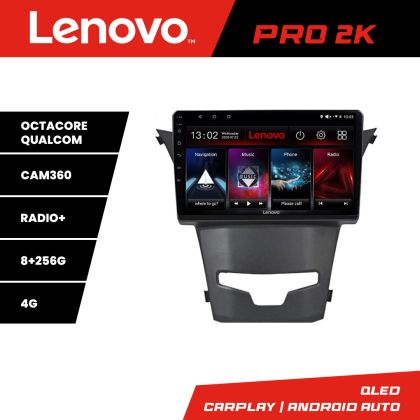 Navigáció Ssangyong Korando 2014-2019 Lenovo Kit-1159 8 magos QLED 2K 8+256 360 Android Waze USB Internet Navigáció Youtube Rádió