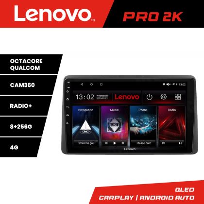 Navigáció Dacia Duster 2019 után Lenovo Kit-199 8 magos QLED 2K 8+256 360 Android Waze USB Internet Navigáció Youtube Rádió