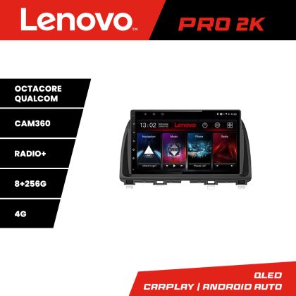 Mazda CX-5 2012-2016 Lenovo Kit-212 navigáció Android internettel, Bluetooth rádióval, GPS WIFI-vel, 8 magos QLED 2K 8+256 360GB