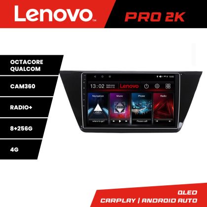 Navigáció Volkswagen Touran 2016 - Lenovo Kit-3144 8 magos QLED 2K 8+256 360 Android Waze USB Internet Navigáció Youtube Rádió
