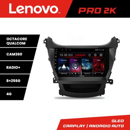Navigáció Hyundai Elantra 2013-2015 Lenovo Kit-359 8 magos QLED 2K 8+256 360 Android Waze USB Internet Navigáció Youtube Rádió